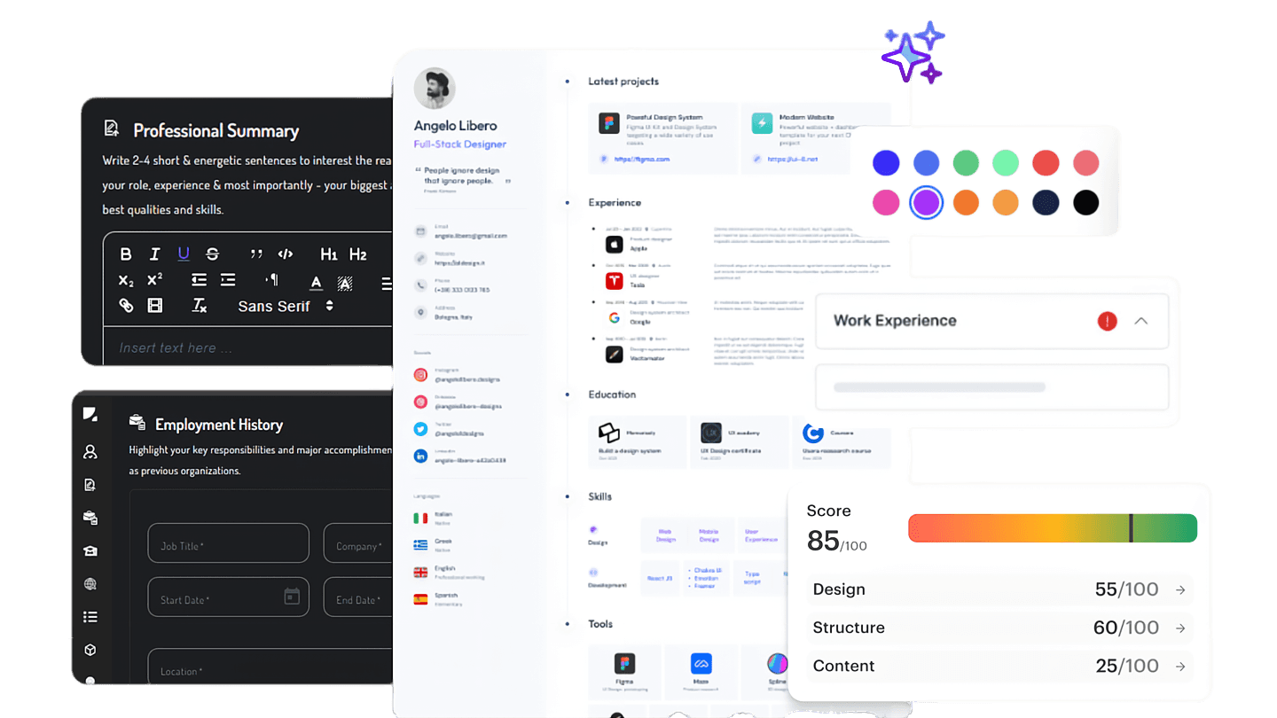 Resume builder preview